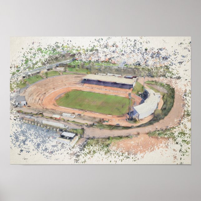 Odsal Stadium, Bradford Flygbildskonst Poster (Framsidan)