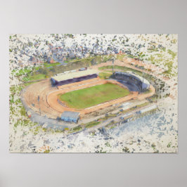 Odsal Stadium, Bradford Flygbildskonst Poster