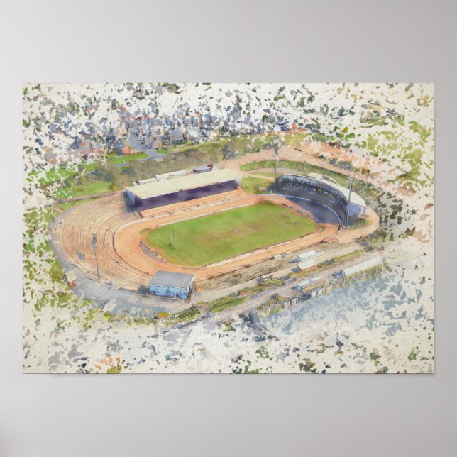 Odsal Stadium, Bradford Flygbildskonst Poster (Framsidan)