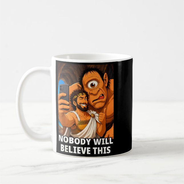 Odysseus från Homers Odyséen Selfie med Kaffemugg (Vänster)