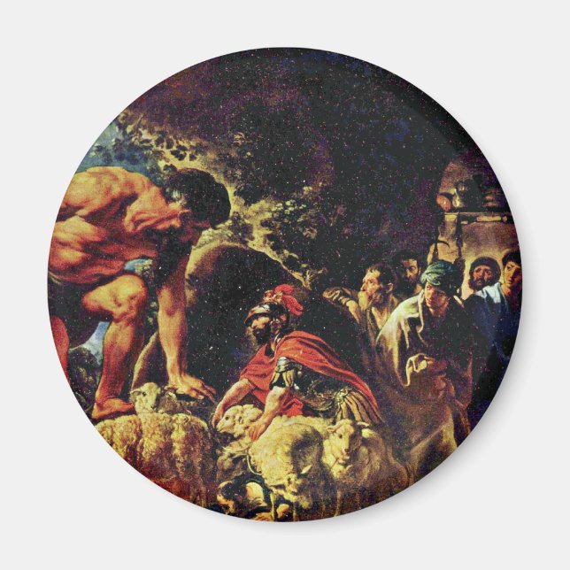 Odysseus i Polyphemusgrottan av Jordaens Jaco Magnet (Framsidan)