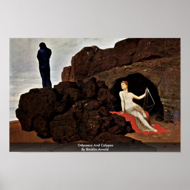 Odysseus och Calypso från Böcklin Arnold Poster (Framsidan)
