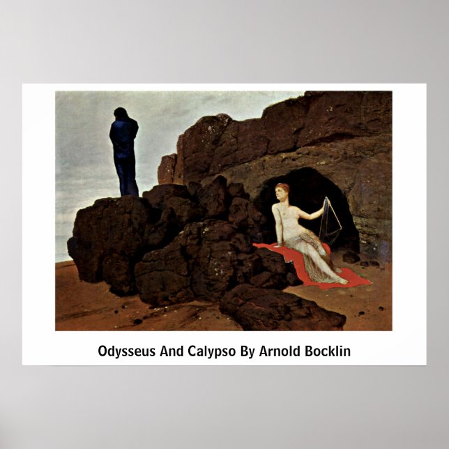 Odysseus och kalypso av Arnold Bocklin Poster (Framsidan)
