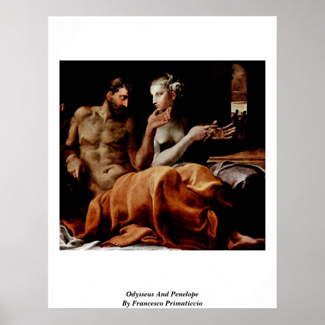 Odysseus och Penelope av Francesco Primaticcio Poster (Framsidan)