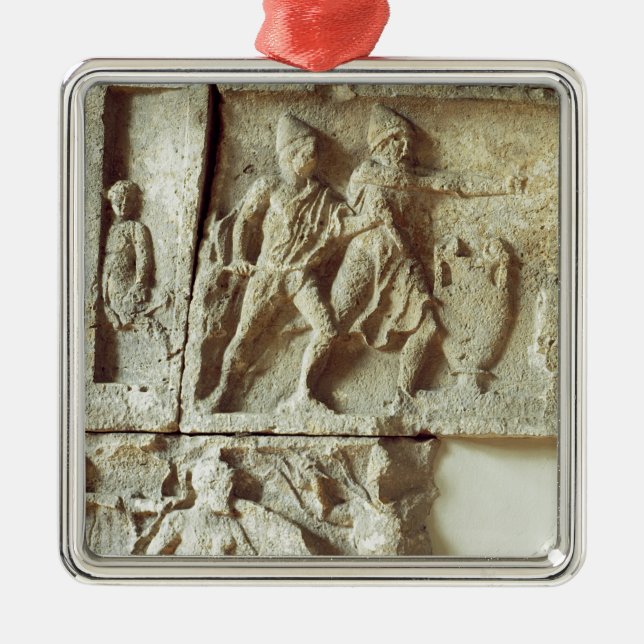 Odysseus som upptäcker friarna av hans fru julgransprydnad metall (Framsidan)