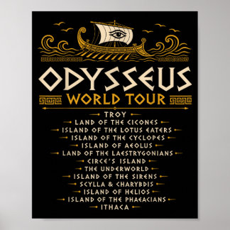 Odyssey Homer Mörk Akademia Odysseus Världsturné Poster