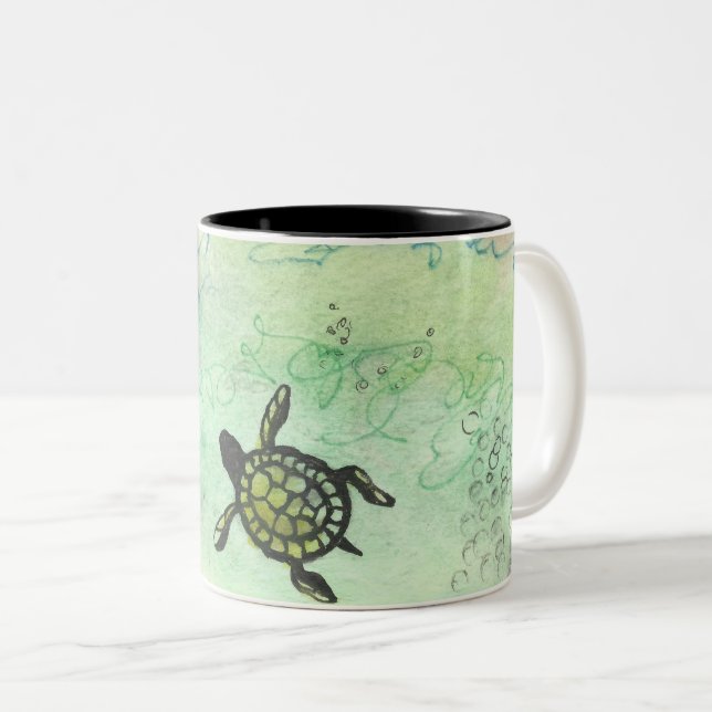 Odyssey Turtle på en kaffe Mugg (Framsida höger)