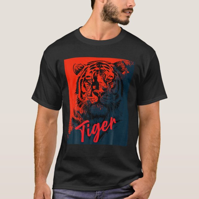 Oearless Animal Tiger Öga Tiger Ansikte Tiger Head T Shirt (Framsida)