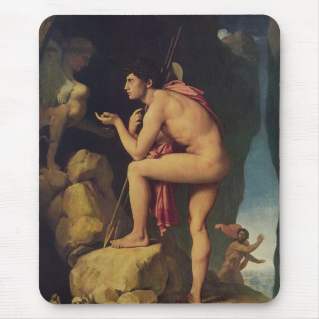 Oedipus och sfinx musmatta (Framsidan)