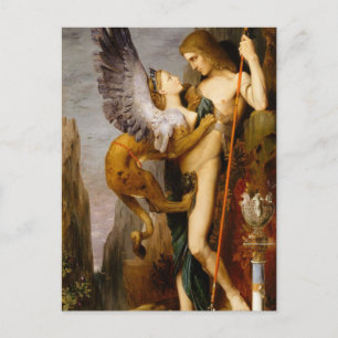 Oedipus och sfinx vykort