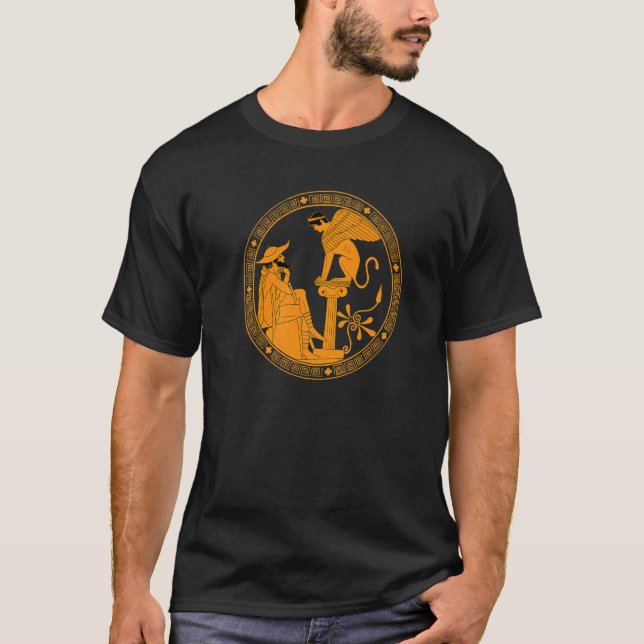 Oedipus och Sphinx T Shirt (Framsida)