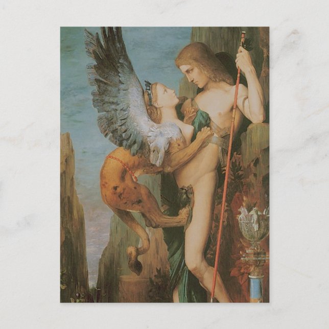 Oedipus och Sphinx Vykort (Framsida)