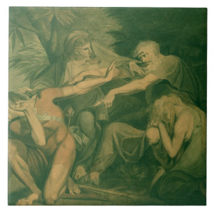 Oedipus som förbannar hans son Polynices - "att Kakelplatta