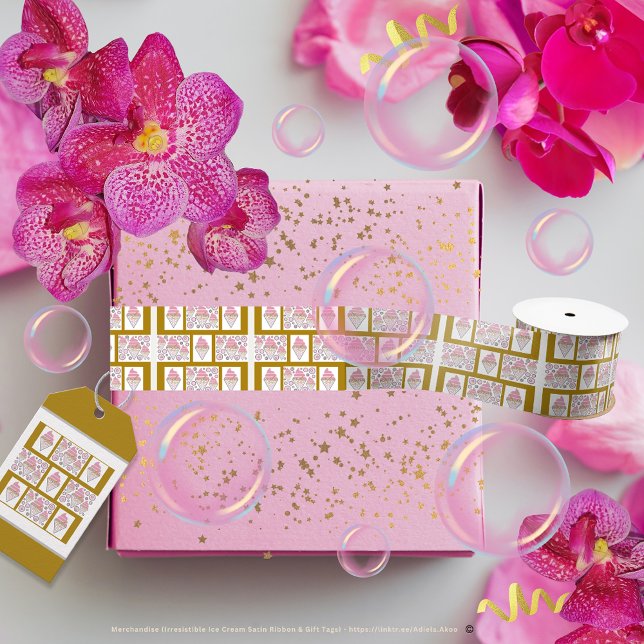Oemotståndlig Glass Lakrits & Karamell Presentetikett (Irresistible Ice Cream Satin Ribbon & Gift Tag designed by Poet Adiela Akoo. Love it? GET it now! )