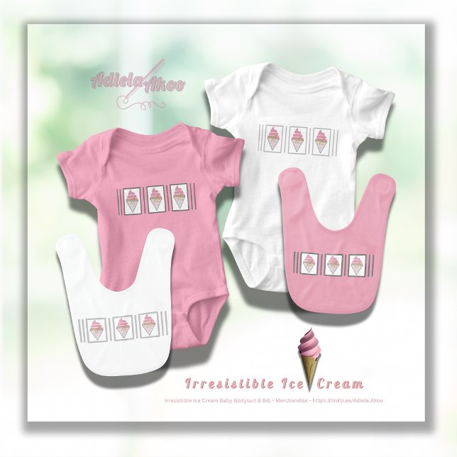 Oemotståndlig Ice Cream Bodykostym av Adiela Akoo T Shirt (Irresistible IceCream Baby Bodysuits n Bibs by Poet Adiela Akoo. SHOP MY STORE NOW 4 fab baby finds!)