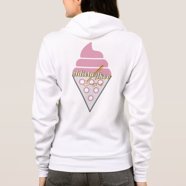 Oemotståndlig Ice Cream Fullt Zip Hoodie T Shirt (Baksida)