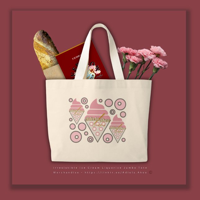 Oemotståndlig Ice Cream Tote av Poet Adiela Akoo Jumbo Tygkasse (Irresistible Ice Cream Jumbo Tote by Poet Adiela Akoo. SHOP my store for fab finds & gr8t gift ideas)