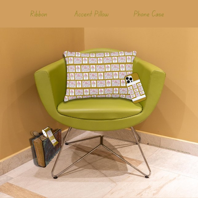 Oemotståndlig licens för glass i Caramel Prydnadskudde (Irresistible Ice Cream Liquorice n Caramel  Ribbon, Accent Pillow & Phone Case by Poet Adiela Akoo )