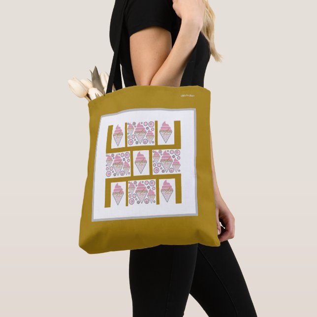 Oemotståndlig licens för glass i Caramel Tote Tygkasse (Närbild)