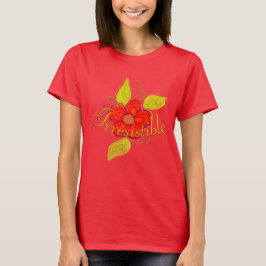 Oemotståndlig rödblommig t shirt