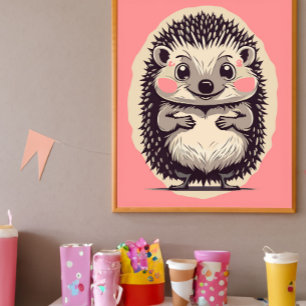 Oemotståndligt Cute Hedgehog Hedgie Fototryck