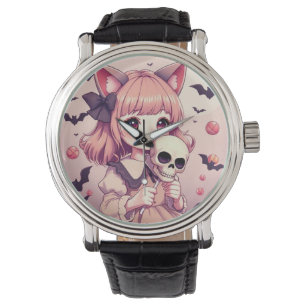 Oemotståndligt Halloween-tjej Skräck Kawaii Magi Armbandsur