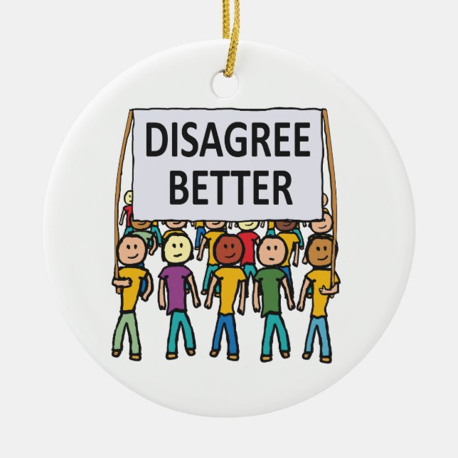 Oenighet bättre julgransprydnad keramik (Framsidan)