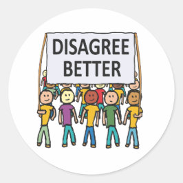 Oenighet bättre runt klistermärke