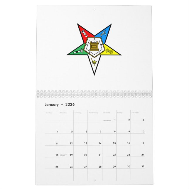 OES beställer av den östliga stjärnakalendern Kalender (Jan 2026)