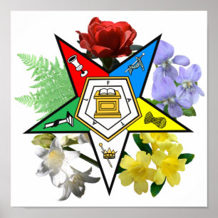 OES blommigt Emblem Poster