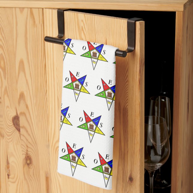 OES Eastern Star Syster Masonic Frimureri Kökshandduk (Thirds Fold)