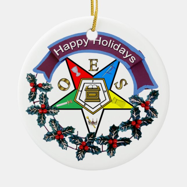 OES-helgdagkran Julgransprydnad Keramik (Framsidan)