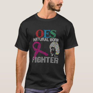 OES Natural Born Figther Skriv ut bröstcancer A T Shirt