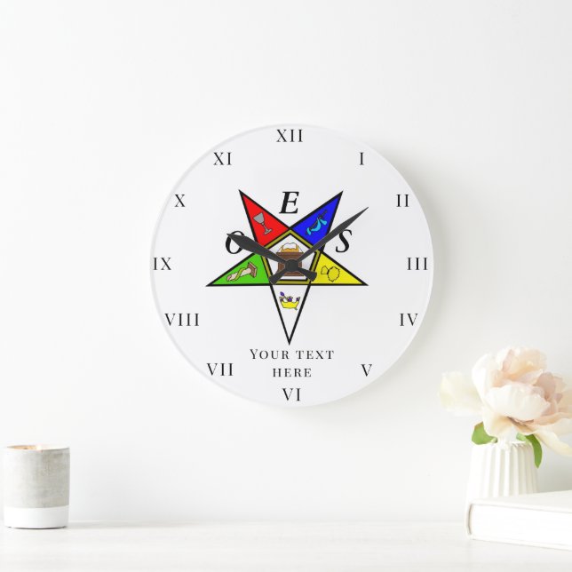 OES Östra Star Sister Freemason Charity Masonic Stor Klocka (Hem)