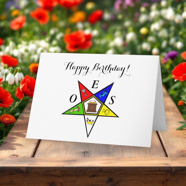 OES Östra Star Sister Masonry Order Birthday Tack Kort (Skapare uppladdad)