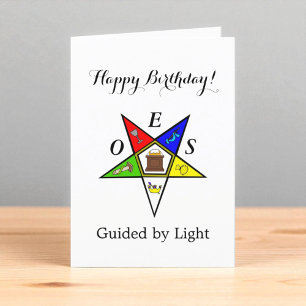 OES Östra Star Sister Masonry Order Birthday Tack Kort