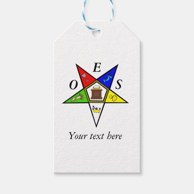 OES Östra Star Sister Masonry Order Presentetikett (Framsidan)