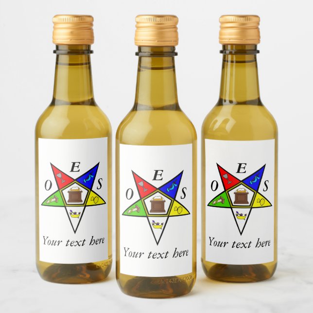 OES Östra Star Sister Masonry Order Vinetikett (Flaskor)