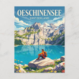 Oeschinensjön Schweiz Vykort