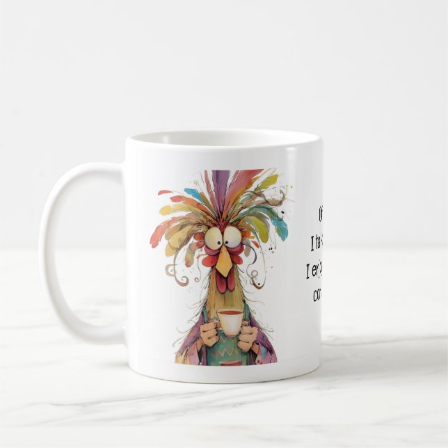 Of Course I Talk to Myself Rooster Cute Kaffemugg (Vänster)