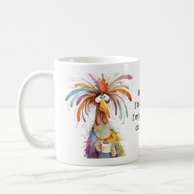 Of Course I Talk to Myself Rooster Funny Kaffemugg (Vänster)