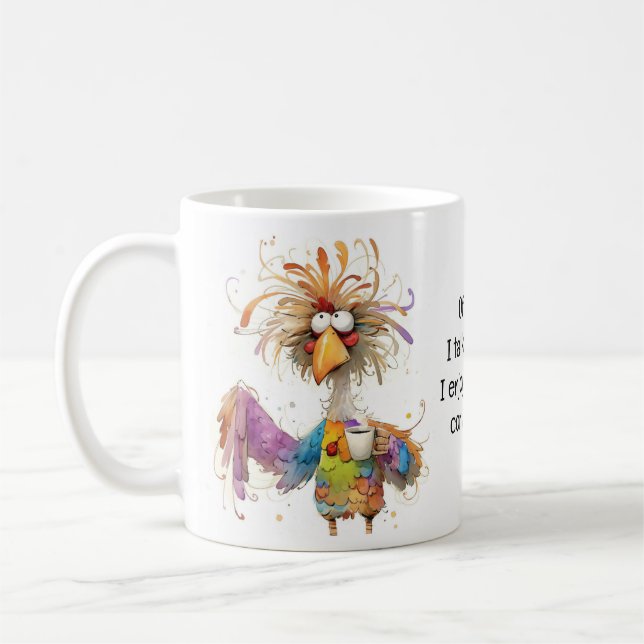 Of Course I Talk to Myself Rooster Humorous  Kaffemugg (Vänster)