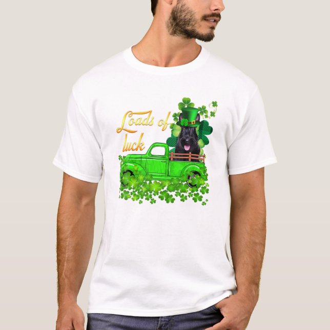 Of Luck Truck Scottish Terrier T Shirt (Framsida)
