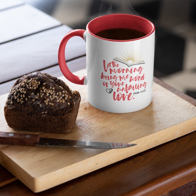 OFAILING KÄRLEK Psalm Bible Red Scripture Coffee Mugg (Skapare uppladdad)