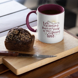 OFAILING KÄRLEK Psalm Bible Scripture Maroon Mugg