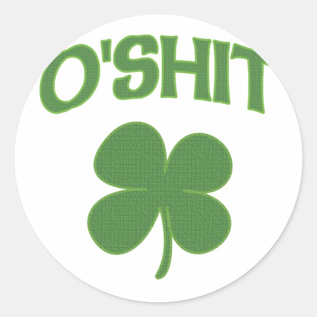 O'Fan Irish Shamrock Runt Klistermärke (Framsida)