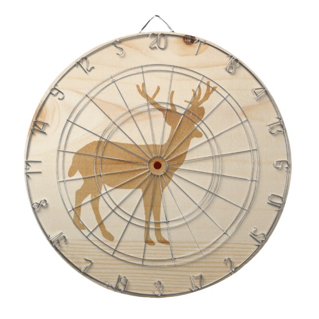 Ofärdigt träslag Se med Hjort Darttavla (Framsidan)