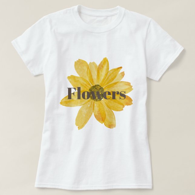 Ofärgad solrosa l sommarvit t shirt (Design framsida)