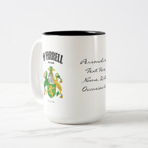 O'Farrell Family Crest, Translation & Meaning Två-Tonad Mugg