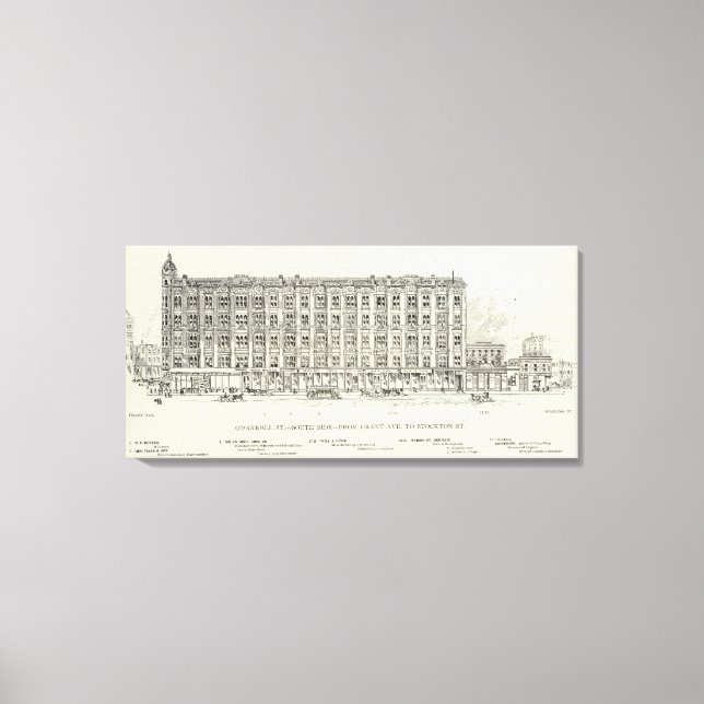 O'Farrell South Grant and Stockton Canvastryck (Framsida)